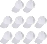 NUOBESTY Plain Blank Baseball Caps, 20pcs White Craft Baseball Caps DIY Kids Baseball Caps Hats Blank Crazy Hat Painting Sun Hats Sports Trucker Hats Sublimation Hats
