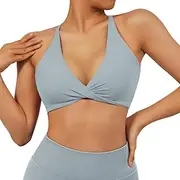 [AYTDNEHGK] Sports Bra Women Underwear Padded Bralette Sports Bra Cross Criss Top Backless Training Fitness Workout Yoga Bra Women
