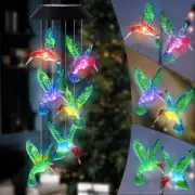Colored Bird LED Color-Changing Solar Power Wind Chimes Yard Home Garden Decor