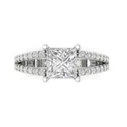 2.32ct Princess Cut Wedding Engagement Anniversary Promise Ring 14k White Gold