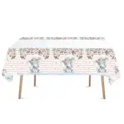 Cute Pink Elephant Theme Plastic Tablecloth Table Cover 180cm x 108cm - Kids Birthday Party Tableware