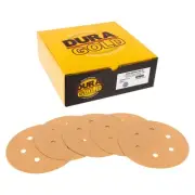 Premium 100 Grit 6" Gold Sandpaper Discs, 6 Hole Pattern Dustless, Box of 50 ...
