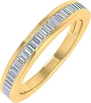 [FINEROCK] 1/2 Carat Channel Set Baguette Shape Diamond Wedding Band Ring in 14K Gold (I1-I2 Clarity)