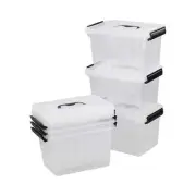 6 Quart Clear Storage Bins with Lid Stackable Plastic Storage BoxContainers with