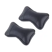 2 Pcs Mlc-06 Car Neck Pillow Soft Version Lovely Breathe Car Auto Head Rest Cushion Headrest Pad (Black)
