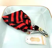 Mud Pie Red And Black Game Day Scarf Headband with Adjustable Toggle