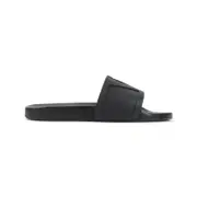 [Valentino Garavani] Valentino Garavani-Black Rubber Pool Slide Coolside Slippers-Uomo 42 IT