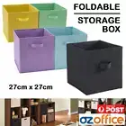 BULK BUY Foldable Storage Box 27cm - Fabric Fold Cube - Bookcase Shelf Organiser