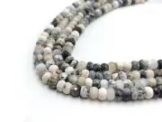 Natural Dendrite Faceted Cut Rondelle Bead Loose Gemstone 13" Jewelry Making Use