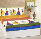 Cotton Double Size Jaipuri Bedsheet with 2 Pillow Covers-Multicolor,FreeShipping