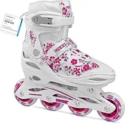 Roces Children's Compy 8.0 Girls Inline Skates, Adjustable Roller Skates, White and Violet