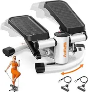 Twist Steppers for Home Workout, Mini Stepper with Resistance Bands, 330LBS Capacity, Multiple Colors: Grey/Black/White