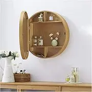 Wall Mounted Bathroom Cabinets with Mirror, Round Medicine Cabinet with Mirror, Hanging Storage Medicine Cabinet with HD Glass for Bathroom, Vanity, Entryway