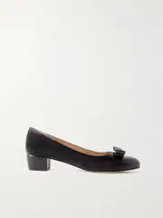 [Ferragamo] Ferragamo - Vara Bow-embellished Leather Pumps - Black - US12 US 12 Black