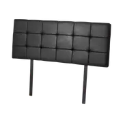 PU Leather Double Bed Deluxe Headboard Bedhead - Black