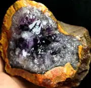 876g Agate Geode! RARE ! COLORFUL SURYA AGATE CRYSTAL SPECIMEN not Polished F21