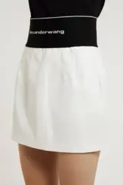 Authentic Alexander Wang Logo Elastic Band Tailored Mini Skirt
