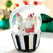 MACKENZIE-CHILDS Holiday Sweets Christmas Snow Globe Santa #35509-0523NM NIB