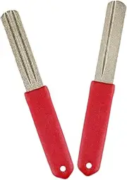 OSALADI Double-Sided Diamond Fishhook File Sharpening Stone Portable Grinding Tool for Fishing Hooks Non-Slip Handle 2pcs Set