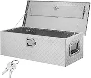 VEVOR Heavy Duty Aluminum Truck Bed Tool Box, Diamond Plate Tool Box with Side Handle and Lock Keys, Storage Tool Box Chest Box Organizer for Pickup, Truck Bed, RV, Trailer, 76.2cmx33.02cmx24cm