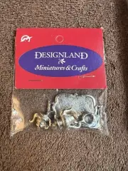 Designland Crafts Miniature Doll Furniture Silver Plated Tea Set 5 Pieces