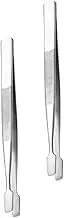 Tofficu 2Pcs Precision Stamp Tweezers Static Stainless Steel Tweezers for Stamp Collecting Jewelry Crafting and DIY Projects Durable and Lightweight Design