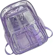 [Generic] Transparent Backpack - Girls Backpack, Clear School Backpack | See Through Book Bag, Cute Large Book Bag, Heavy Duty Transparent Bookbag, Pvc See-Through School Bag for School Supplies, 32x41x13cm