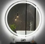 Interior Ave - LED Round Frameless Salon / Bathroom Wall Mirror - 90cm