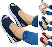 [BUNEX] Womens Sandals Causal Summer 2023 Peep Toe Platform Sandals Shoes Wedges Ankle Buckle Ladies Flip Flops