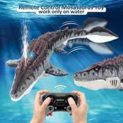 RC Mosasaurus Toys Remote Control Car Water Toy Dino Light Spray Water Swimming Pool Bath Lake Ocean Christmas Birthday Gift