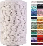 Macrame Cord 3Mm X 220Yards 100% Natural Cotton Macrame Rope Cotton Cord For Han