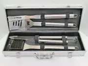 5 Piece BBQ Tool Set Spatula Fork Tong Grill brush Stainless Steel $39 Excalibur