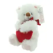 Russ Berrie Smitten the Valentine's Day Teddy Bear, White, Small 7"