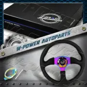 Black Leather Neo Chrome 350MM (14") 6-Hole Steering Wheel NRG RST-023MC-R
