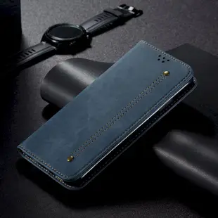 Samsung Galaxy S21 Ultra S21+ S21 FE 皮革保護套皮革仿牛仔布紋微磁吸皮套保護套手機套