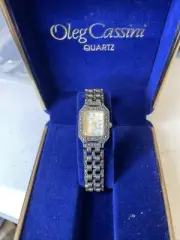 Oleg Cassini Womens Quartz Working Watch In Velvet Box Silver 925 And Quartz New