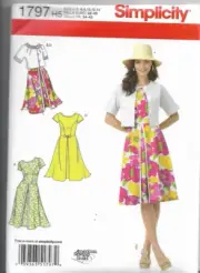 Simplicity Sewing Pattern 1797 Dress Jacket Misses Size 6-14 H5