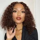 Curly Bob Wig Human Hair Glueless Wear and Go Wigs Human Hair Pre Plucked Pre...
