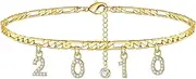 [Tummy Tub] Bracelets,Bracelet Jewellery,Anklet String Charm,Ring 24 of Feet with Personalized Anklets Filled Jewelr Beach Birth Year Anklets Women's Anklet of The Rings Illustrated (Color : A)