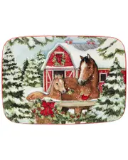 Certified International Homestead Christmas Rectangular Platter Small