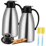 2 Pcs 102 oz Thermal Coffee Carafe Insulated Stainless Steel Carafe Silver