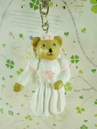 在飛比找Yahoo奇摩購物中心優惠-【震撼精品百貨】泰迪熊_Teddy Bear~鑰匙圈-白禮服