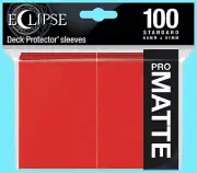 100 ULTRA ECLIPSE PRO MATTE APPLE RED DECK PROTECTORS Standard Size Card Sleeves