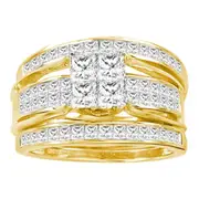 2 CT-Diamond INVISIBLE BRIDAL SET