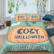 Bedding Suit Happy Halloween Comforter Cover Set Pumpkin Ghost Witch02