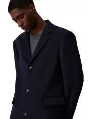 [Calvin Klein] Fine Wool Blend Coat in Night Sky