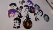 Pre Cut One Inch Bottle Cap Images SINGER PRINCE AND MICHAEL JACKSON Free Ship