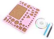 Respicefinem 4pcs Paper DIY Set Quilling Tools Template Mould Board Tweezer Pins Slotted Tool Kit in Pink Ideal for Quilling Papercraft DIY Artwork with Blue White Pink Rose Red (Pink)