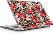 Lepeoac for MacBook Pro 14 Inch 2024 2023 2022 2021 Release M4 A3112 A3401 A3185 M3 A2918 A2992 M2 A2779 M1 A2442 Pro/Max Chip, Plastic Hard Shell Case with Keyboard Cover, Leopard Cherry