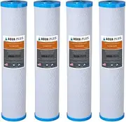 4 X Big Blue Whole House Water Filter 0.5mic Coconut Carbon Cartridges 20" X 4.5"